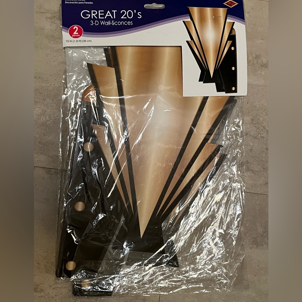 Art Deco 3D Great 20's Wall Sconces | Party Supply Decoration Cardboard set of 2